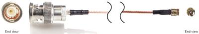 Low noise, coaxial, lightweight, flexible, PFA cable, 120-in, hex/knurled M3 plug to BNC plug...